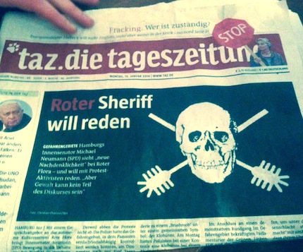 taz-Bericht zum Klobürsten-Protest